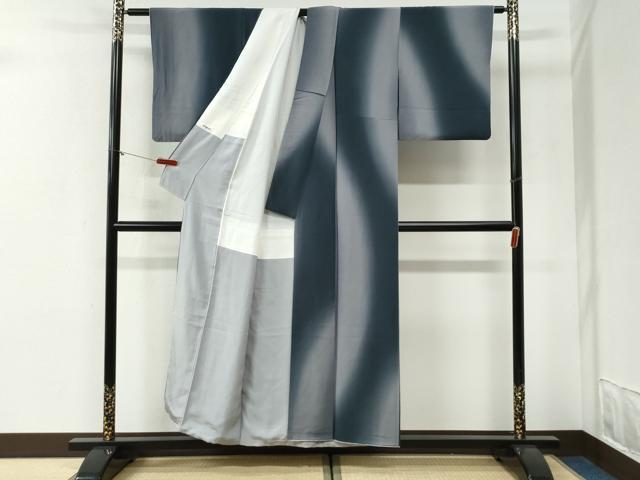 平和屋着物●上質な小紋　霞文　暈し染め　正絹　逸品　CABI2009yc