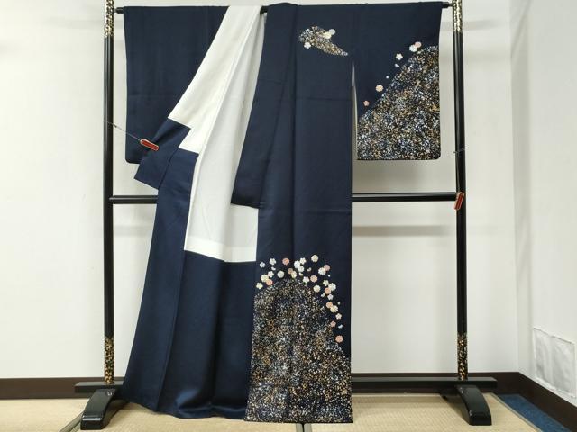 平和屋着物●訪問着　駒刺繍　舞花文　金銀彩　正絹　逸品　CABI2016yc