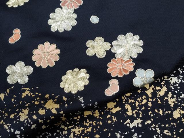 平和屋着物●訪問着　駒刺繍　舞花文　金銀彩　正絹　逸品　CABI2016yc