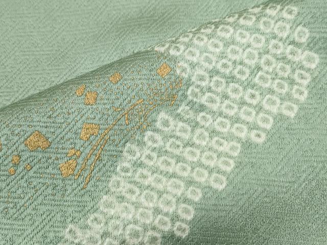 平和屋着物●訪問着　絞り　刺繍　道長吉祥草花文　金彩　正絹　逸品　CABI2019yc
