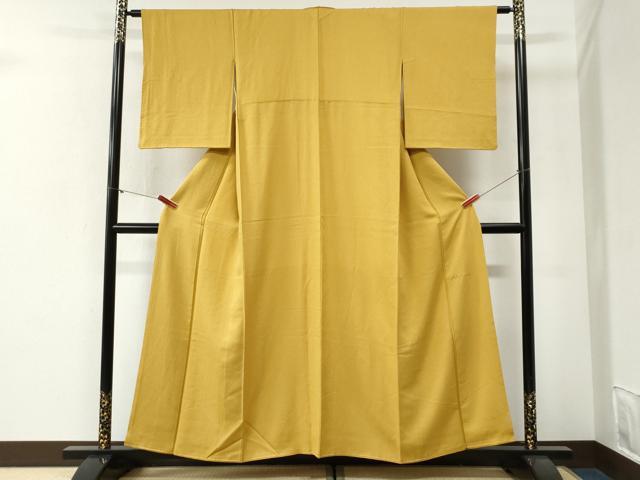 平和屋着物●皇室デザイナー　中村乃武夫監修　色無地　櫨染色　正絹　逸品　CABI2022yc