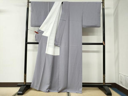 平和屋着物●本草木染作家　圓啓　色無地　牡丹鼠色　正絹　逸品　未使用　CABI2023yc