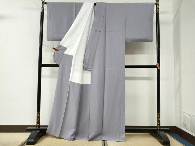 平和屋着物●本草木染作家　圓啓　色無地　牡丹鼠色　正絹　逸品　未使用　CABI2023yc