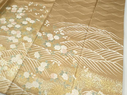 平和屋着物●訪問着　立波舞花文　金彩　正絹　逸品　CABI2029yc