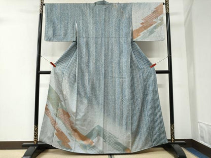 平和屋着物●訪問着　刺繍　吉祥枝垂れ花文　暈し染め　金彩　正絹　逸品　未使用　CABI2035yc