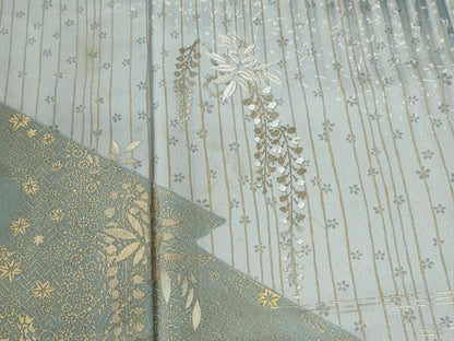 平和屋着物●訪問着　刺繍　吉祥枝垂れ花文　暈し染め　金彩　正絹　逸品　未使用　CABI2035yc