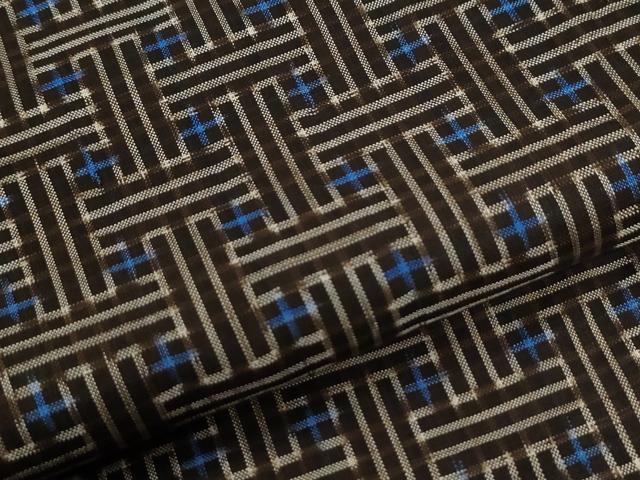 平和屋着物●本場大島紬　龍郷絣　秋名バラ　正絹　逸品　CABI2036yc