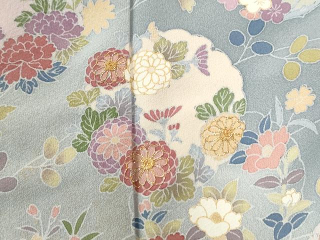 平和屋着物●訪問着　作家物　駒刺繍　雪輪草花文　暈し染め　正絹　逸品　CABI2037yc