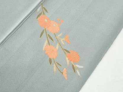 平和屋着物●訪問着　作家物　駒刺繍　雪輪草花文　暈し染め　正絹　逸品　CABI2037yc
