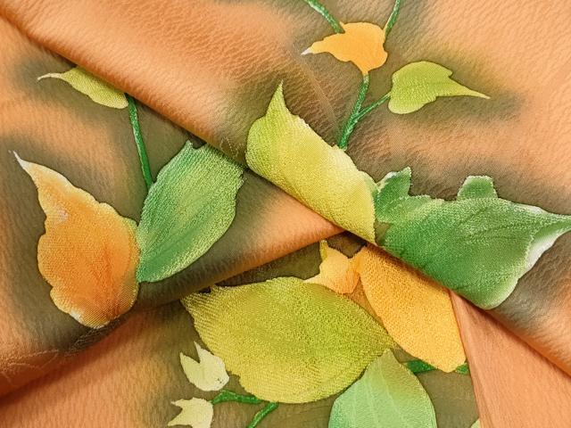 平和屋着物●上質な小紋　地紋起こし　草花文　暈し染め　正絹　逸品　CABI2038yc