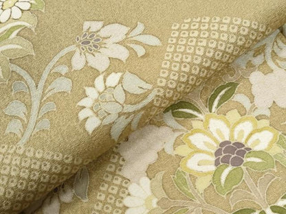 平和屋着物●豪華色留袖　変わり市松更紗花唐草文　金彩　正絹　逸品　CABI2043yc