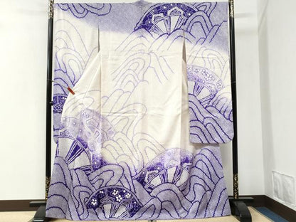 平和屋着物●豪華振袖　総絞り　片輪車花唐草文　暈し染め　正絹　逸品　CABI2045yc