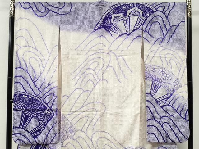平和屋着物●豪華振袖　総絞り　片輪車花唐草文　暈し染め　正絹　逸品　CABI2045yc
