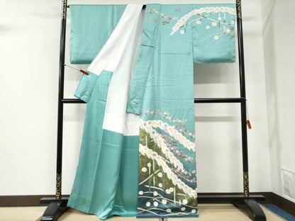 平和屋着物●訪問着　竹垣枝菊文　暈し染め　金彩　正絹　逸品　未使用　CABI2048yc