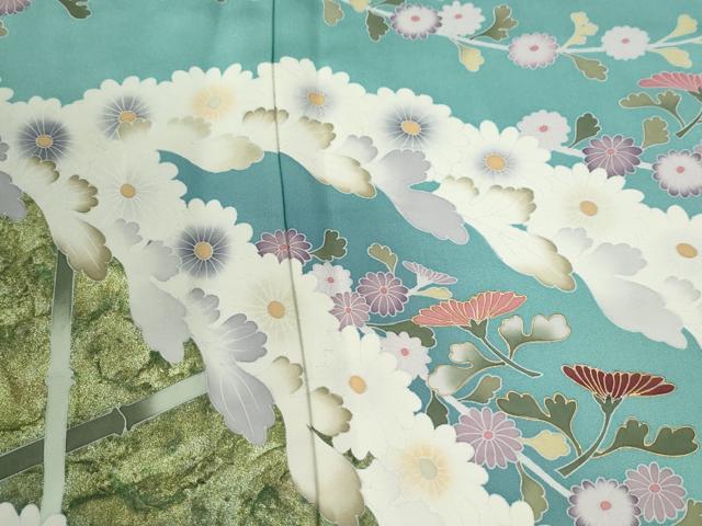 平和屋着物●訪問着　竹垣枝菊文　暈し染め　金彩　正絹　逸品　未使用　CABI2048yc