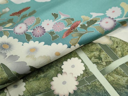平和屋着物●訪問着　竹垣枝菊文　暈し染め　金彩　正絹　逸品　未使用　CABI2048yc