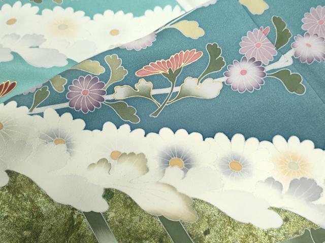 平和屋着物●訪問着　竹垣枝菊文　暈し染め　金彩　正絹　逸品　未使用　CABI2048yc