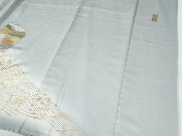 平和屋着物●金彩友禅　卓越技能者・名工・和田光正　色留袖　破れ色紙鴛鴦浜松風景　暈し染め　金彩　さが美扱い　正絹　逸品　CABI2051yc