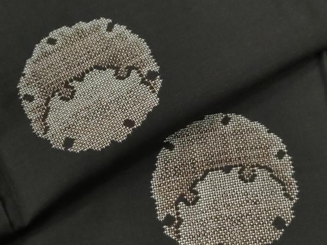 平和屋着物●本場大島紬　9マルキ　地空き　雪輪文　正絹　逸品　CABI2053yc