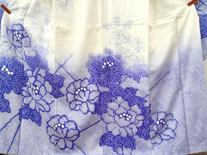 平和屋着物●豪華振袖　総絞り　牡丹　暈し染め　正絹　逸品　CABI2059yc