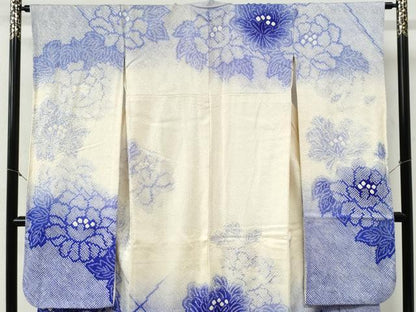 平和屋着物●豪華振袖　総絞り　牡丹　暈し染め　正絹　逸品　CABI2059yc