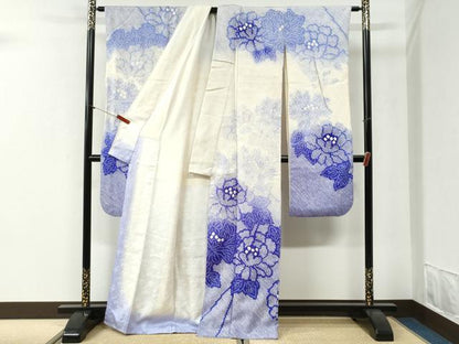 平和屋着物●豪華振袖　総絞り　牡丹　暈し染め　正絹　逸品　CABI2059yc