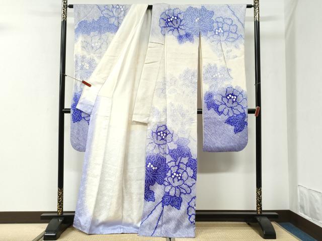 平和屋着物●豪華振袖　総絞り　牡丹　暈し染め　正絹　逸品　CABI2059yc