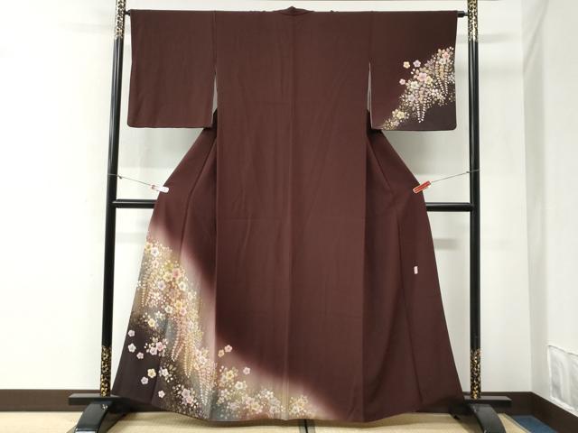 平和屋着物●越後十日町の一流染匠　桐屋・翠山工房　訪問着　絞り　舞花文　暈し染め　金彩　やまと金ラベル　正絹　逸品　CABI2065yc