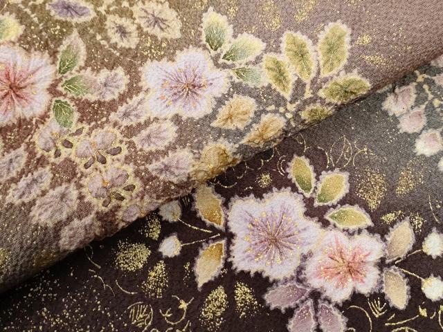平和屋着物●越後十日町の一流染匠　桐屋・翠山工房　訪問着　絞り　舞花文　暈し染め　金彩　やまと金ラベル　正絹　逸品　CABI2065yc