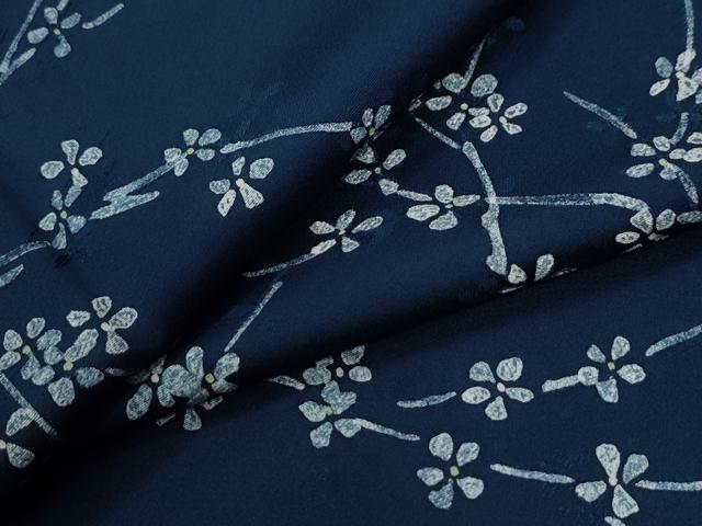 平和屋着物●上質な小紋　地紋起こし　枝花文　正絹　逸品　CABI2069yc
