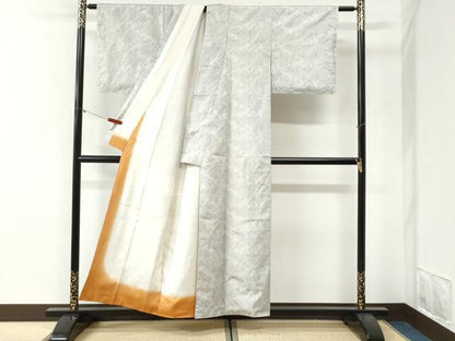 平和屋着物●本場大島紬　白大島　裏菊　正絹　逸品　未使用　CABI2070yc