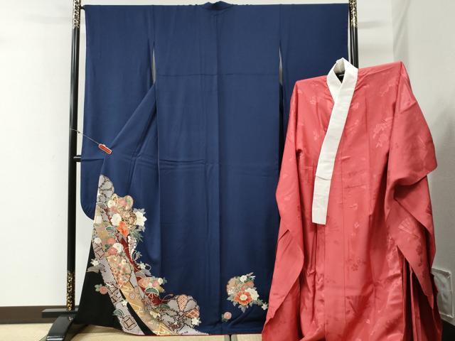 平和屋着物●豪華振袖・長襦袢セット　駒刺繍　鬘帯鼓雪輪吉祥花文　金彩　正絹　逸品　CABI2071yc