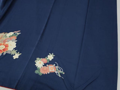 平和屋着物●豪華振袖・長襦袢セット　駒刺繍　鬘帯鼓雪輪吉祥花文　金彩　正絹　逸品　CABI2071yc