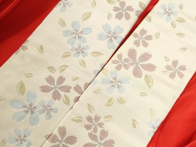 平和屋着物●振袖用長襦袢　無双仕立て　色無地　深緋色　正絹　逸品　CABI2078yc
