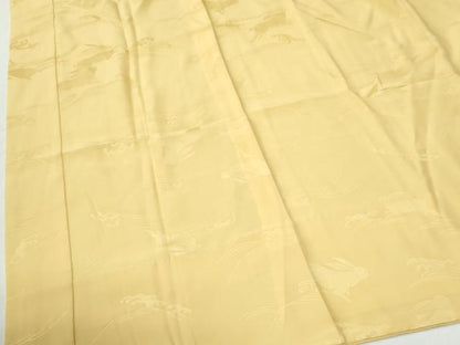 平和屋着物●長襦袢　無双仕立て　立波兎地紋　卵色　やまと誂製　正絹　逸品　CABI2081yc