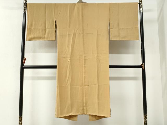 平和屋着物●長襦袢　袷　色無地　飴色　半衿刺繍　正絹　逸品　CABI2084yc
