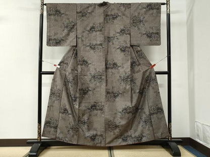 平和屋着物●本場大島紬　9マルキ　草花文　やまと誂製　正絹　逸品　CABI2086yc