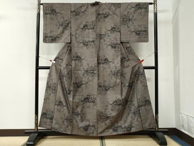 平和屋着物●本場大島紬　9マルキ　草花文　やまと誂製　正絹　逸品　CABI2086yc
