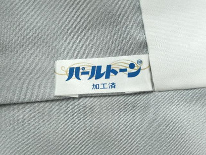 平和屋着物●訪問着　流水草花文　たたき染め　黒地　金彩　正絹　逸品　CABI2087yc