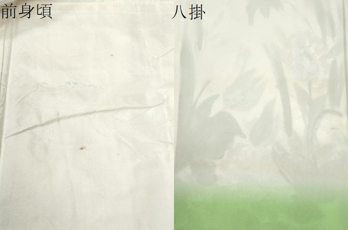 平和屋着物●訪問着　本場染大島紬　手描き　草花文　ロング丈　正絹　逸品　CABI2088yc
