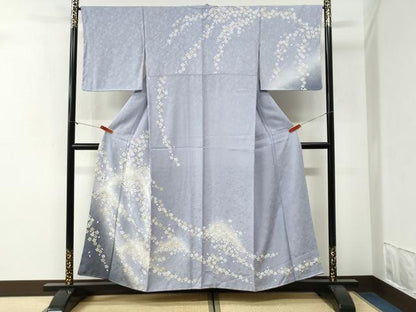 平和屋着物●訪問着　舞桜文　暈し染め　金彩　正絹　逸品　未使用　CABI2089yc