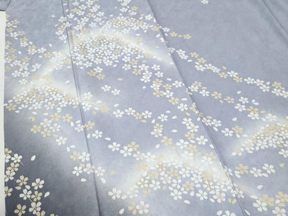 平和屋着物●訪問着　舞桜文　暈し染め　金彩　正絹　逸品　未使用　CABI2089yc