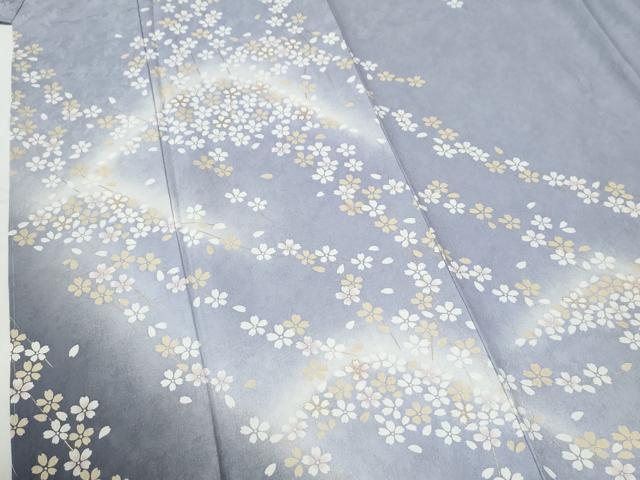 平和屋着物●訪問着　舞桜文　暈し染め　金彩　正絹　逸品　未使用　CABI2089yc