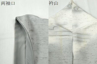 平和屋着物●訪問着　紬地　雪芝花唐草文　正絹　逸品　CABI2097yc