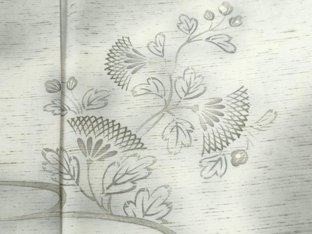 平和屋着物●訪問着　紬地　雪芝花唐草文　正絹　逸品　CABI2097yc