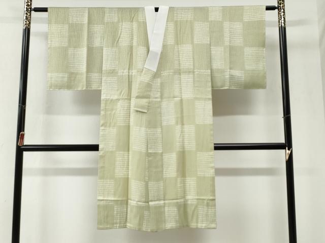 平和屋着物●長襦袢　無双仕立て　市松吉祥地紋　正絹　逸品　未使用　CABI2098yc