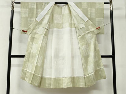 平和屋着物●長襦袢　無双仕立て　市松吉祥地紋　正絹　逸品　未使用　CABI2098yc