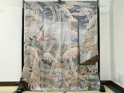 平和屋着物●豪華振袖　作家物　辻が花　絞り　暈し染め　京都きもの友禅扱い　正絹　逸品　CABI2100yc