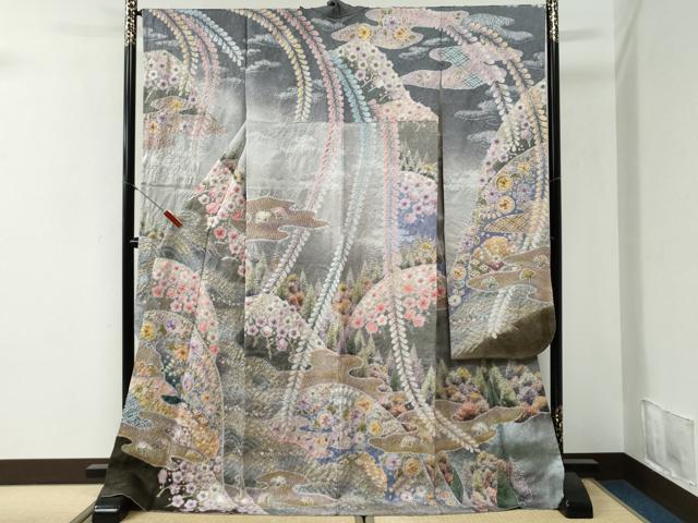 平和屋着物●豪華振袖　作家物　辻が花　絞り　暈し染め　京都きもの友禅扱い　正絹　逸品　CABI2100yc