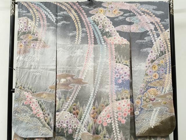 平和屋着物●豪華振袖　作家物　辻が花　絞り　暈し染め　京都きもの友禅扱い　正絹　逸品　CABI2100yc